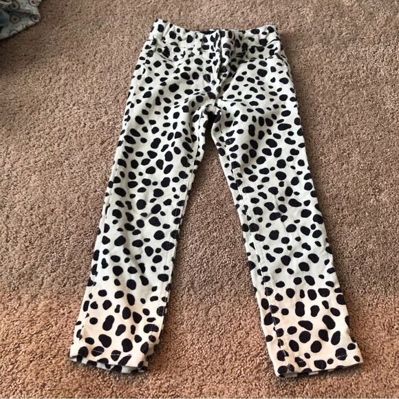 Mini Boden Cow Print Cords Girls 5Y Pants Button Close Zip Fly Black White - Picture 3 of 9